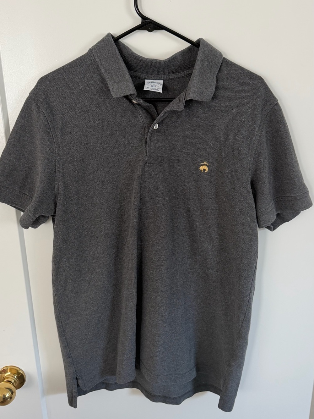 brooks brothers men’s dark gray slim fit polo sz L